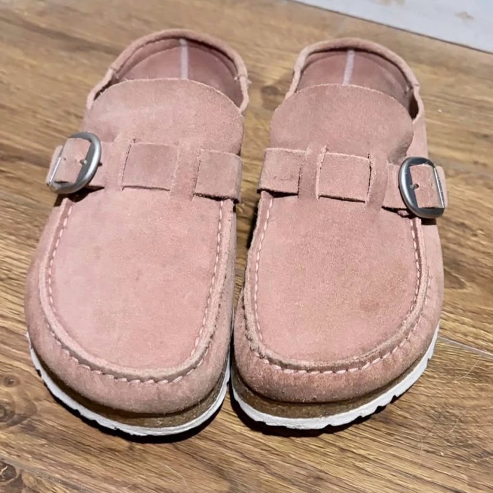 Birkenstock Blush Suede Flats with Buckle 36 (6)